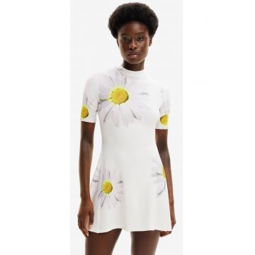 Rochie mini evazata cu model floral Margaritas