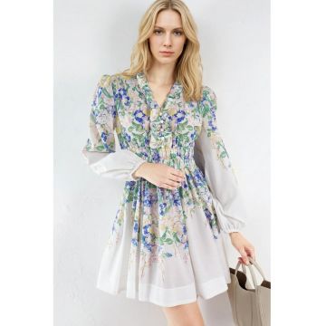 Rochie Mini -  Floral - Multicolor - Casual - Poliester-Lycra