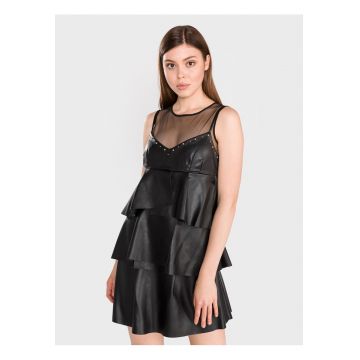 Rochie mini stratificata din piele ecologica