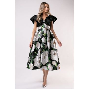 Rochie Rita neagra eleganta din tafta