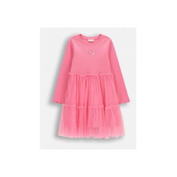Rochie  roz - maneci lungi - Roz