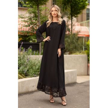Rochie Samanta neagra marime mare accesorizata  dantela