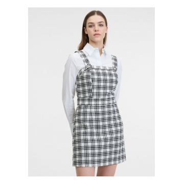 Rochie-sarafan din tweed - cu imprimeu in carouri