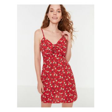 Rochie scurta cu bretele si imprimeu floral