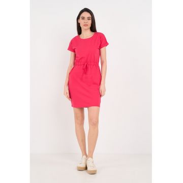 Rochie scurta cu buzunare laterale - Rosu capsuna