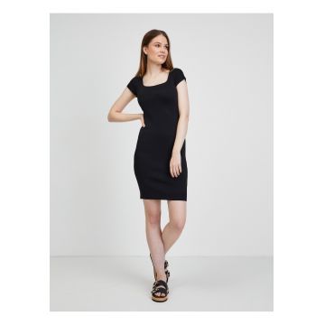 Rochie scurta cu striatii si model uni