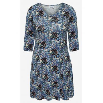 Rochie scurta din amestec de viscoza - cu imprimeu abstract