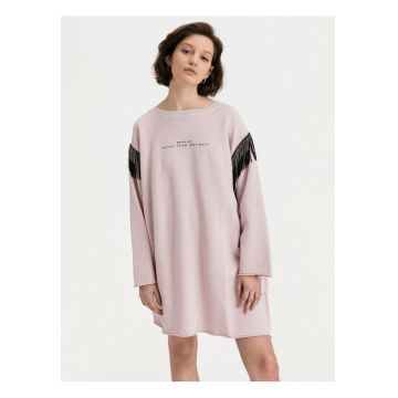 Rochie sport din bumbac cu maneci lungi si buzunare
