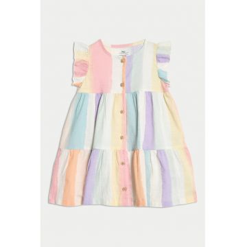 Rochie stratificata cu nasturi - Multicolor