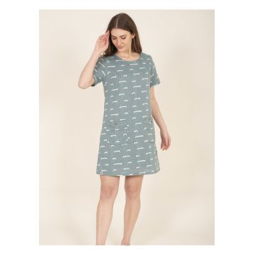 Rochie tip tricou din amestec de in