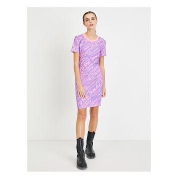 Rochie-tricou din amestec de bumbac cu imprimeu -