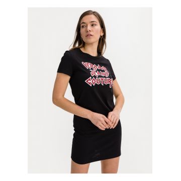 Rochie-tricou din bumbac cu imprimeu pe piept