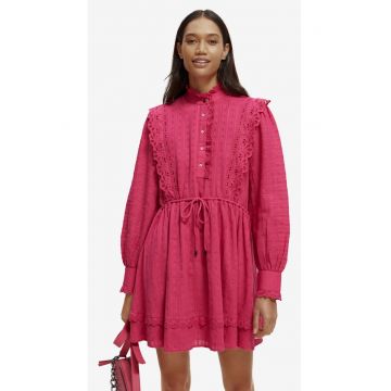 Rochie-tunica din bumbac organic cu garnituri de dantela San Gallo -