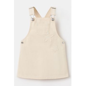Rochie-camasa din denim cu buzunare aplicate - Bej