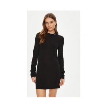 Rochie casual Dama -  neagra - 80% viscoza - 17% poliamida - 3% elastan -