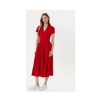 Rochie casual dama -  rosu - 100% poliester reciclat -