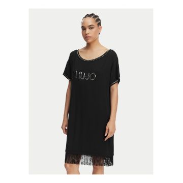 Rochie casual -  neagra - viscoza - fara inchidere -