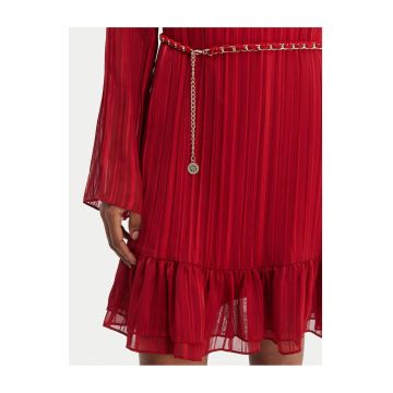 Rochie casual -  poliester - rosu
