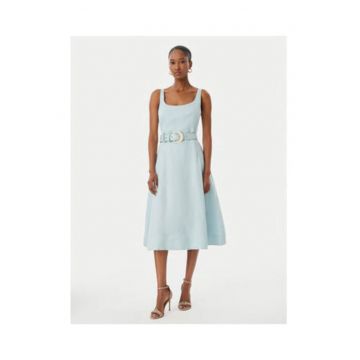 Rochie casual -  turcoaz - fara maneci - lyocell-in - Albastru