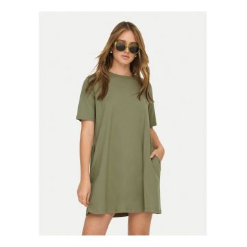Rochie casual -  verde - bumbac organic - scurta - supradimensionata