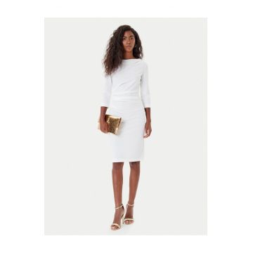 Rochie cocktail -  alb - poliester -fermoar