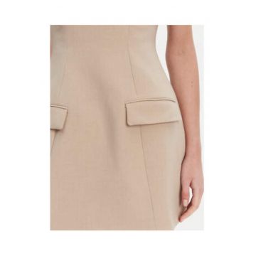 Rochie cocktail  material sintetic - bej -