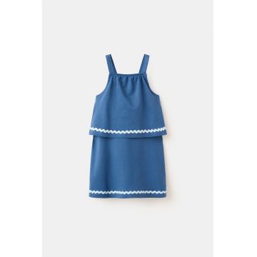 Rochie cu decolteu halter - Albastru