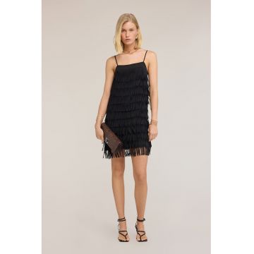 Rochie cu franjuri - Negru