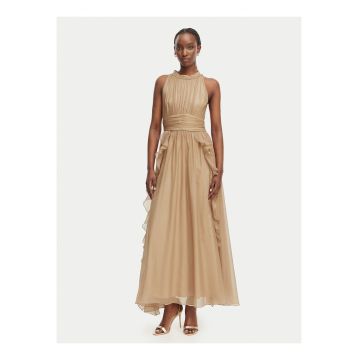 Rochie de cocktail Dama -  bej - tul - decolteu rotund - fara maneci -