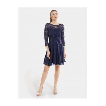Rochie de cocktail dama -  tip swing - bleumarin - fabrica de calitate
