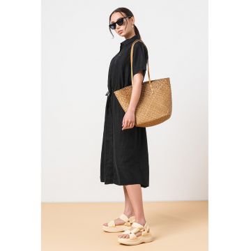 Rochie de in cu maneci scurte - Negru
