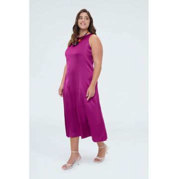 Rochie de satin fara maneci - Violet -