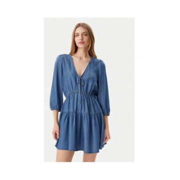 Rochie de zi Dama -  Albastru - 100% lyocell -