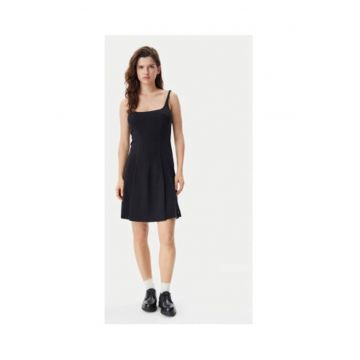 Rochie de zi Dama -  Negru - 80% bumbac - 17% poliamida - 3% elastan -