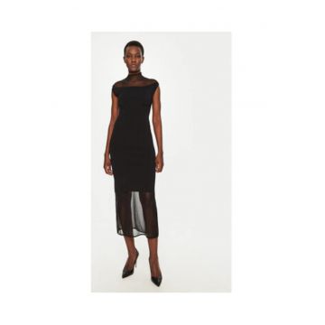 Rochie de zi -  neagra - 63% viscoza - 37% nailon -