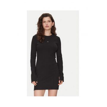 Rochie de zi -  neagra - bumbac si elastan -