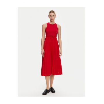 Rochie de zi  rosu - material de calitate