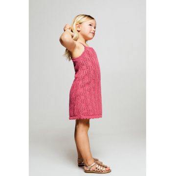Rochie din bumbac - fara inchidere - Roz aprins