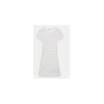 Rochie dreapta cu model cu decolteu rotund