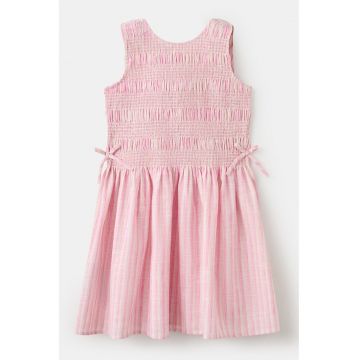 Rochie evazata din amestec de bumbac - Roz