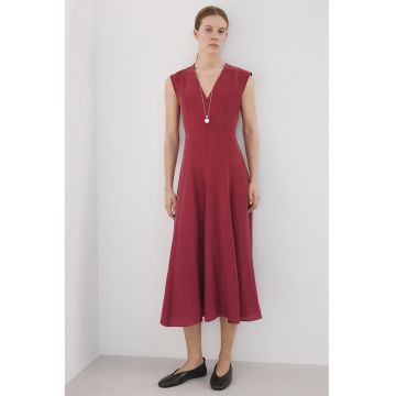 Rochie evazata din amestec de modal - Roz inchis