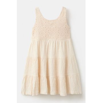 Rochie evazata - fara maneci - Bej deschis
