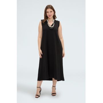 Rochie lejera din amestec de bumbac - Negru