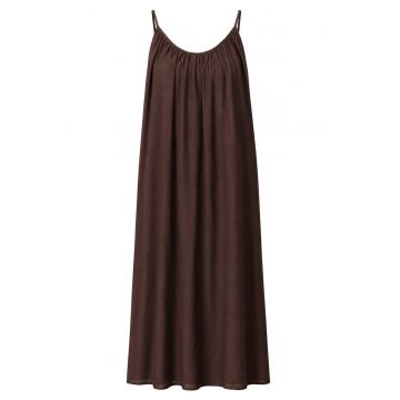 Rochie Maxi -  A-line - captusita - maro cafea - lyocell si poliester
