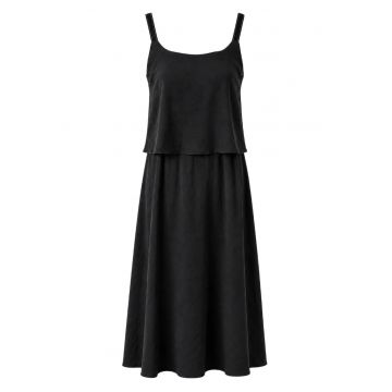 Rochie Maxi Femei -  Fara Maneci - Negru - 90% Modal - 10% Poliester