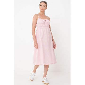 Rochie midi cu funda Rosie - Roz pastel