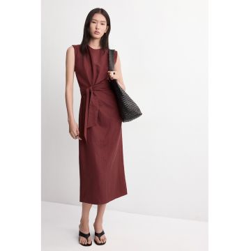 Rochie midi din amestec de lyocell - Rosu inchis