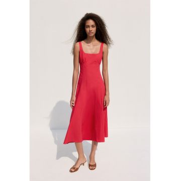 Rochie midi evazata - Rosu