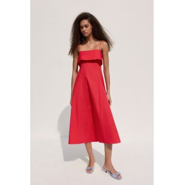 Rochie midi evazata - Rosu