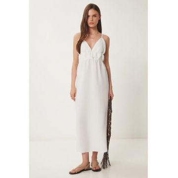 Rochie Midi Happiness Istanbul - Eleganta - Decolteu in V - 70% PVC - 30% poliester